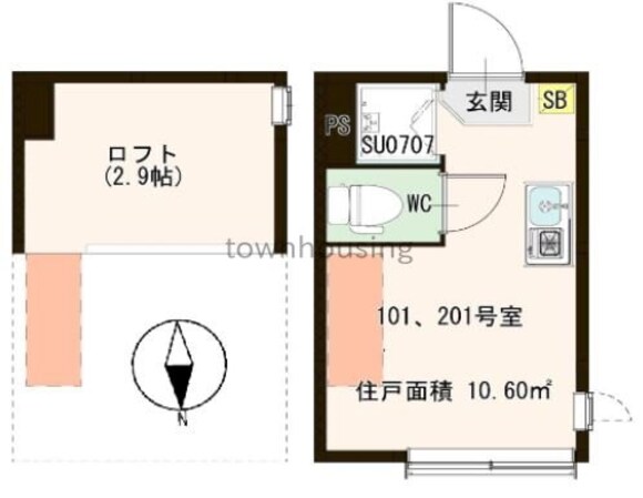 ハーモニーテラス南小岩Aの物件間取画像